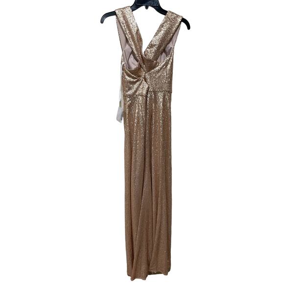 DESSY‎ COLLECTION ELLE SEQUIN DRESS IN ROSE GOLD Size 2 - Picture 6 of 6